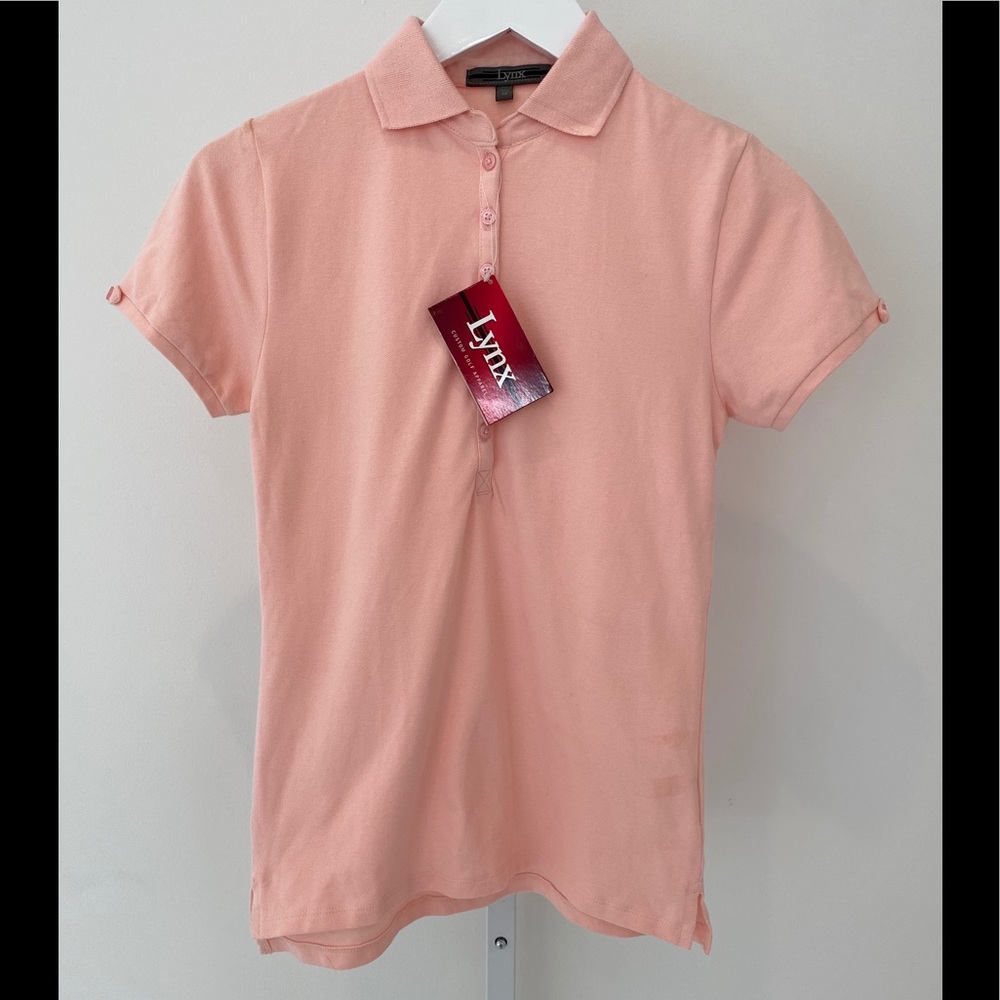 LYNX PEACHY PINK GOLF SHIRT SMALL
